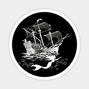 Mermaid and Galleon Ship Magnet